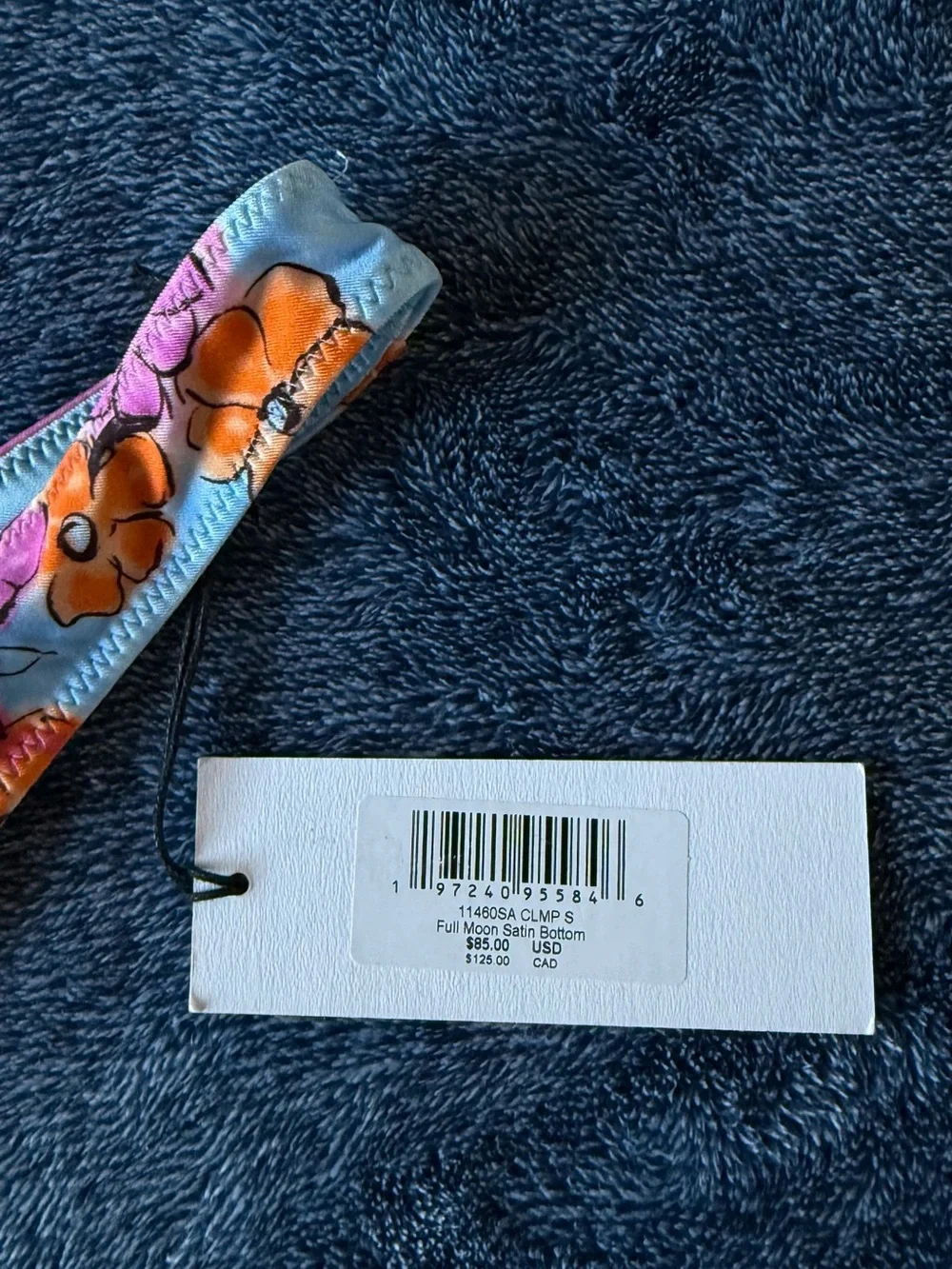 NWT Frankies Bikinis Full Moon Floral Micro Bikini Bottom in Color Me👙🩵🩷🧡🌸